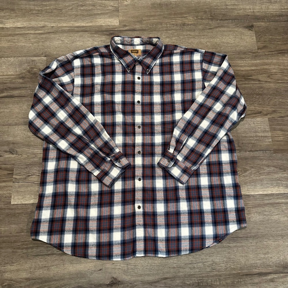 The Foundry Shirt Mens 3XL Plaid Flannel Button Down Long Sleeve Big Tall Cotton
